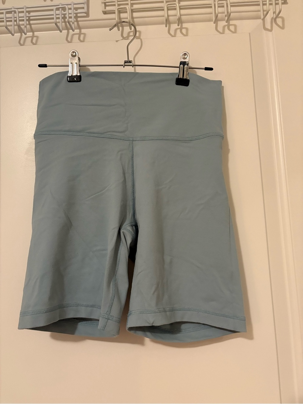 High-Waist Women’s Biker Shorts in Light Blue